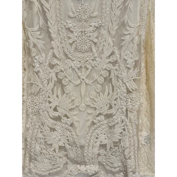 Style & Co Top Womens 3X Plus Cream Lace 3/4 Sleeve Boho Glam cocktail career - Picture 2 of 10